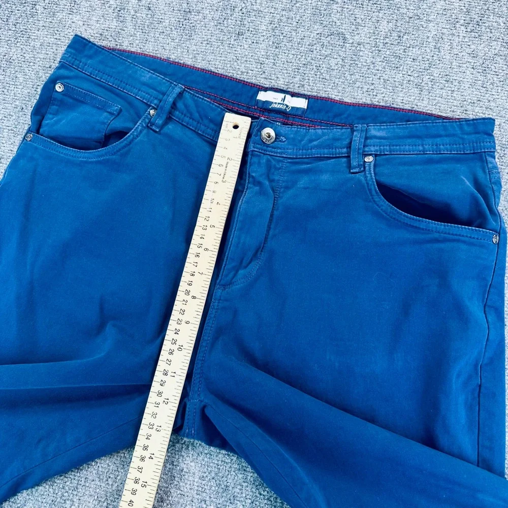 Johnnie-O Carmel 5-Pocket Chino Pants Men's 38x34 Navy Blue Stretch Straight Leg